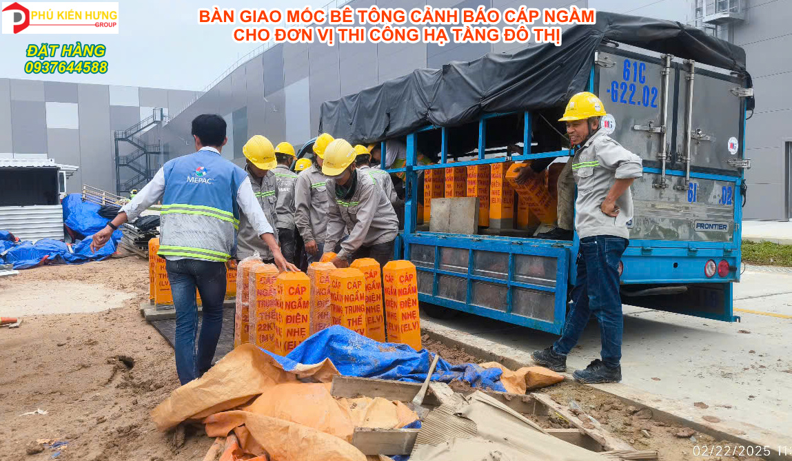 BÀN GIAO MỐC CẢNH BÁO CÁP NGẦM CHO ĐƠN VỊ THI CÔNG