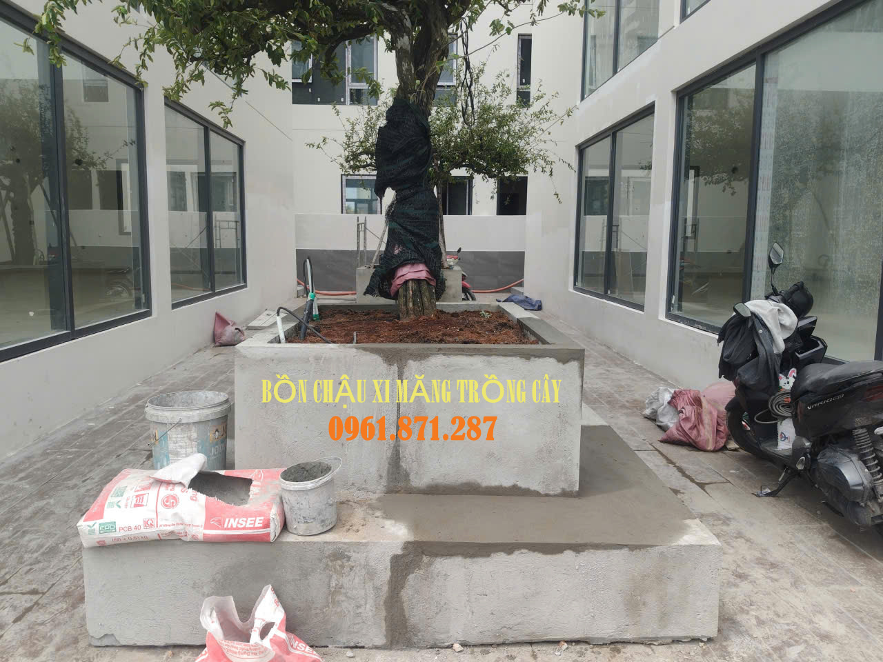BỒN CHẬU XI MĂNG TRỒNG CÂY