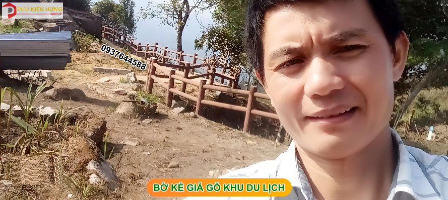 Bờ kè giả gỗ làm khu du lịch Khánh Hòa Kong Forest Nha Trang