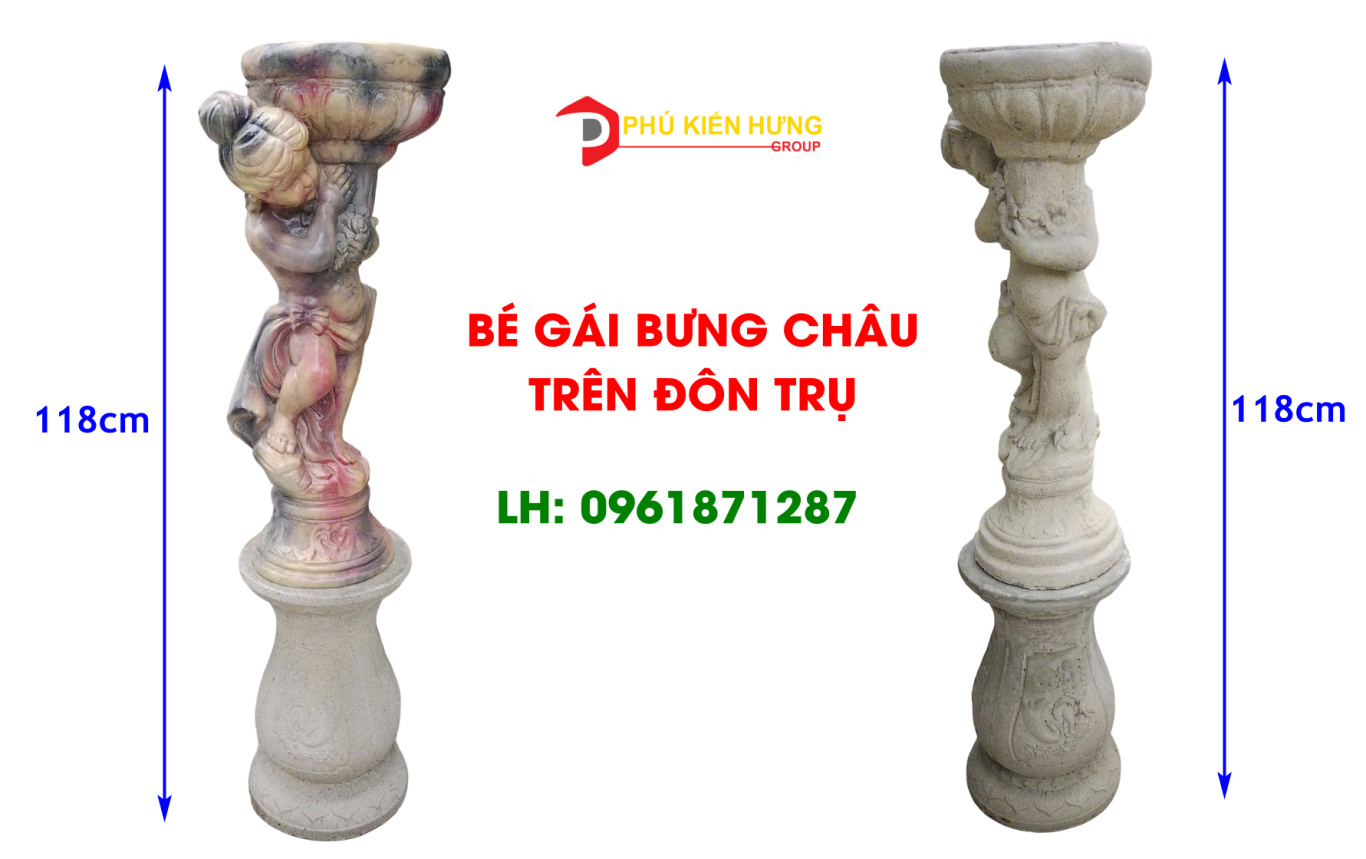 EM BÉ GAI BƯNG CHẬU HOA TRÊN ĐÔN