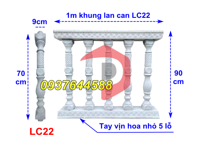 Lục bình lan can con tiện bê tông LC22 Phú Kiến Hưng