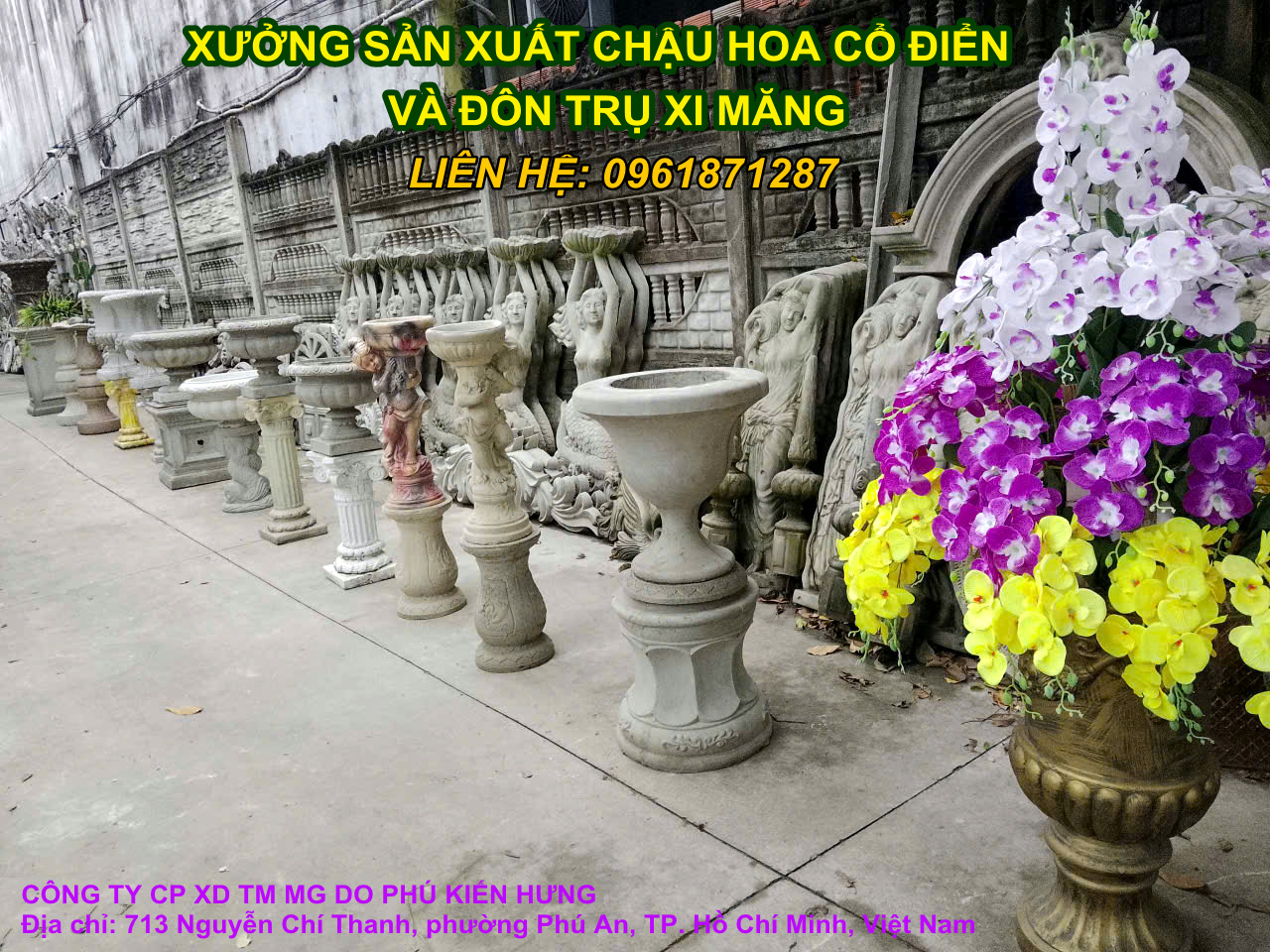 chậu hoa xi măng cổ điển pkh