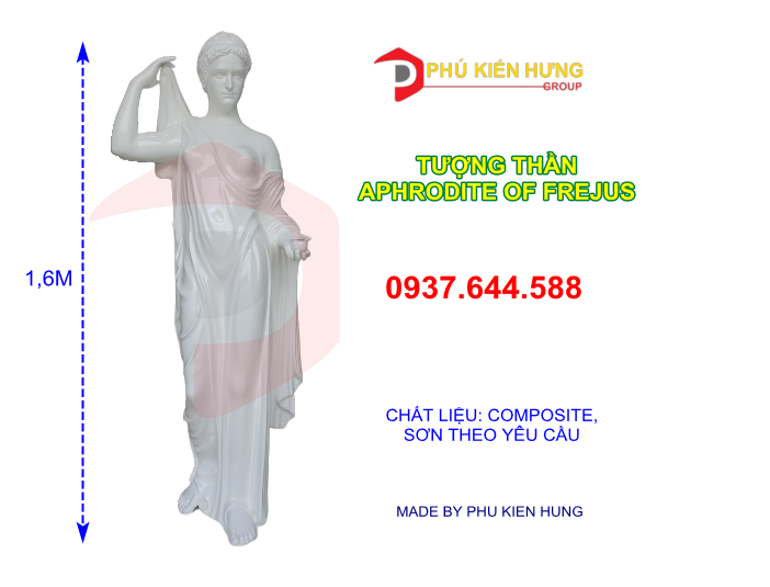 Tượng Aphrodite of Frejus, cao H1.6m bằng chất liệu nhựa composite